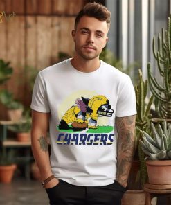 Angry Stitch character player Los Angeles Chargers football logo shirt