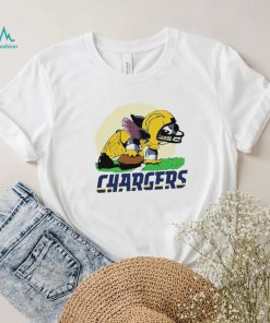 Angry Stitch character player Los Angeles Chargers football logo shirt