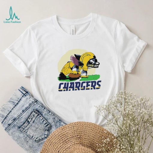 Angry Stitch character player Los Angeles Chargers football logo shirt