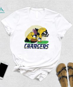 Angry Stitch character player Los Angeles Chargers football logo shirt