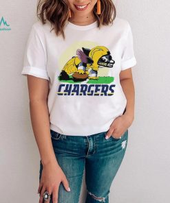 Angry Stitch character player Los Angeles Chargers football logo shirt