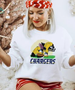 Angry Stitch character player Los Angeles Chargers football logo shirt