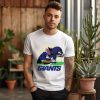 Angry Stitch character player Los Angeles Chargers football logo shirt