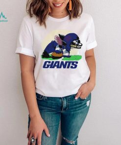 Angry Stitch character player New York Giants football logo shirt