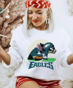 Angry Stitch character player Philadelphia Eagles football logo shirt