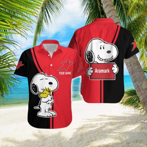 Aramark Logo Brand Snoopy Hawaiian Shirt Gift Summer