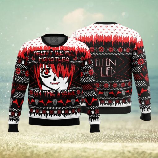 Aren’t We All Monster On The Inside Elfen Lied Ugly Christmas Sweater