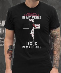 Arizona Cardinals In My Veins Jesus In My Heart Cross Shirt, hoodie, sweater, long sleeve and tank top Arizona Cardinals In My Veins Jesus In My Heart Cross Shirt