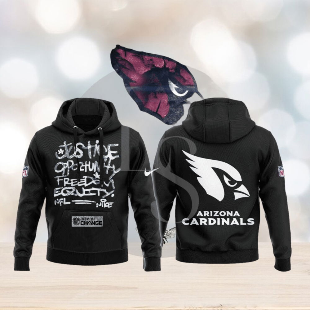 Arizona Cardinals NFL Justice Opportunity Equity Freedom Hoodie 3D Arizona Cardinals NFL Justice Opportunity Equity Freedom Hoodie 3D