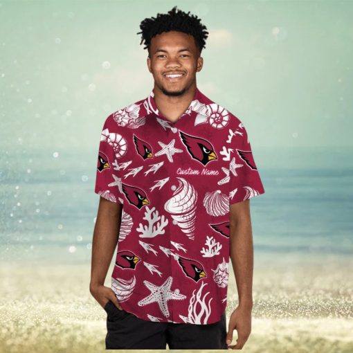 Arizona Cardinals Name Personalized Short Sleeve Button Up Tropical Hawaiian Shirt