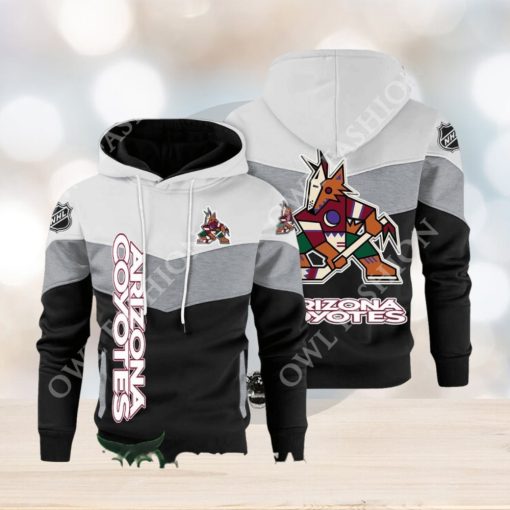 Arizona Coyotes NHL Hockey Black White Printed Hoodie