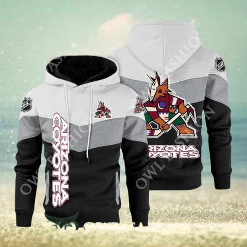 Arizona Coyotes NHL Hockey Black White Printed Hoodie