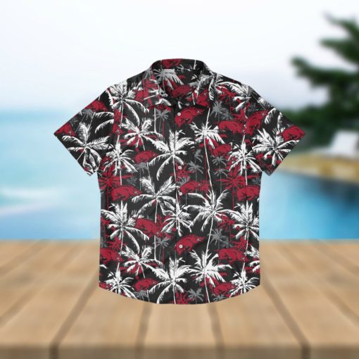 Arkansas Razorbacks Black Floral Hawaiian Shirt