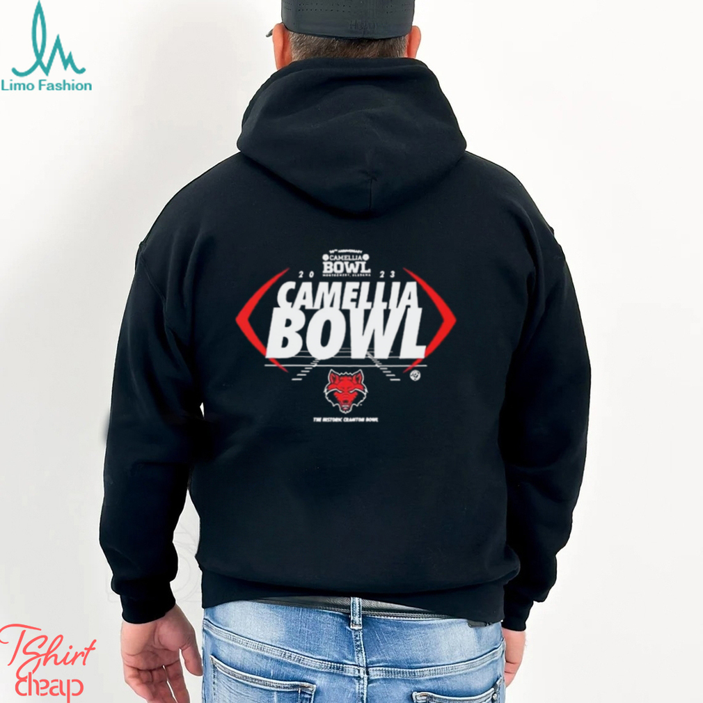 Arkansas State Red Wolves 10th Anniversary Camellia Bowl 2023 At Cramton Bowl Stadium Tee Shirt Arkansas State Red Wolves 10th Anniversary Camellia Bowl 2023 At Cramton Bowl Stadium Tee Shirt