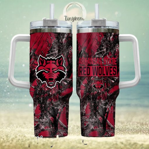 Arkansas State Red Wolves Realtree Hunting 40oz Tumbler