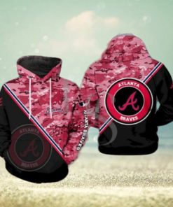 Atlanta Braves MLB Logo And Camo Pattern All Over Print 3D Hoodie
