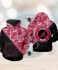 Atlanta Braves MLB Logo And Camo Pattern All Over Print 3D Hoodie