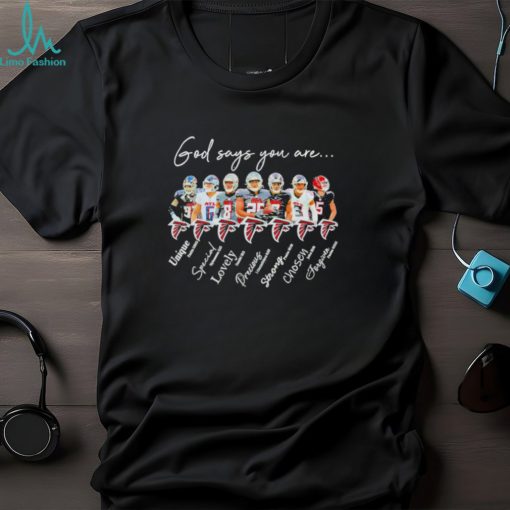 Atlanta Falcons God Says You Are Unique Special Lovely Precious Strong Chosen Forgiven Shirt