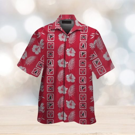 Atlanta Falcons Hawaiian Elegance Short Sleeve Shirt Button Up Tropical Design