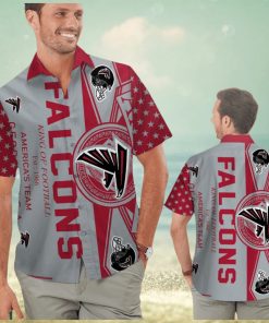 Atlanta Falcons Hawaiian Short Sleeve Tropical Shirt Button Up