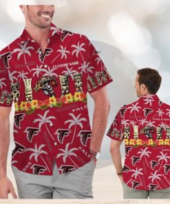 Atlanta Falcons Name Personalized Short Sleeve Button Up Tropical Hawaiian Shirt