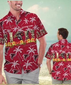 Atlanta Falcons Name Personalized Short Sleeve Button Up Tropical Hawaiian Shirt