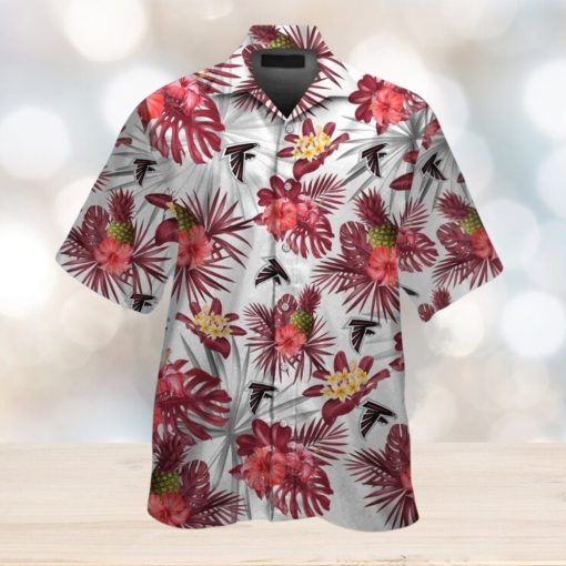 Atlanta Falcons Tropical Design Hawaiian Short Sleeve Shirt Button Up