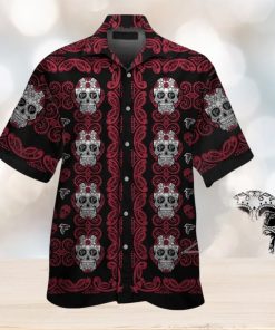 Atlanta Falconsskull Short Sleeve Button Up Tropical Hawaiian Shirt