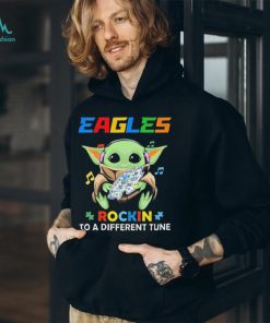 Autism Philadelphia Eagles Baby Yoda Rockin To A Different Tune Shirt