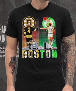 Awesome boston Sports Team Bobby Orr Boston Bruins and Larry Bird Boston Celtics signatures signatures shirt