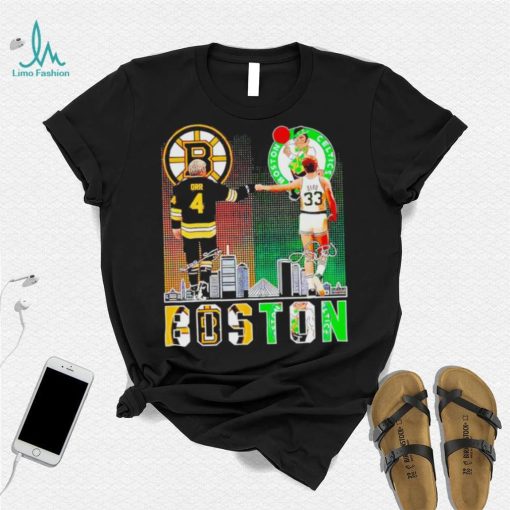 Awesome boston Sports Team Bobby Orr Boston Bruins and Larry Bird Boston Celtics signatures signatures shirt