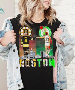 Awesome boston Sports Team Bobby Orr Boston Bruins and Larry Bird Boston Celtics signatures signatures shirt