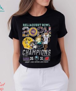 Awesome mascots lsu tigers and wisconsin badgers reliaquest bowl 2024 champions helmet shirt, hoodie, sweater, long sleeve and tank top Awesome mascots lsu tigers and wisconsin badgers reliaquest bowl 2024 champions helmet shirt