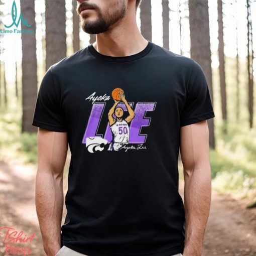 Ayoka Lee Rally Mens Black K State Wildcats Caricature Basketball Player Shirt