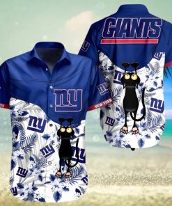 BEST New York Giants NFL Hawaiian Shirt Black Cat Graphic 3D