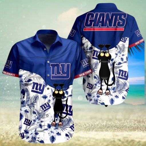 BEST New York Giants NFL Hawaiian Shirt Black Cat Graphic 3D