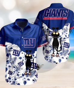 BEST New York Giants NFL Hawaiian Shirt Black Cat Graphic 3D