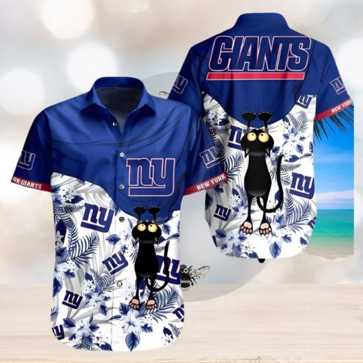 BEST New York Giants NFL Hawaiian Shirt Black Cat Graphic 3D