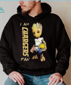 Baby Groot I am Los Angeles Chargers fan football player 2024 shirt