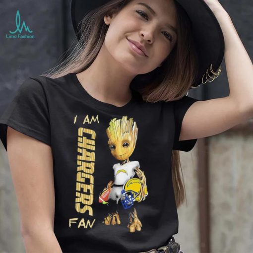 Baby Groot I am Los Angeles Chargers fan football player 2024 shirt