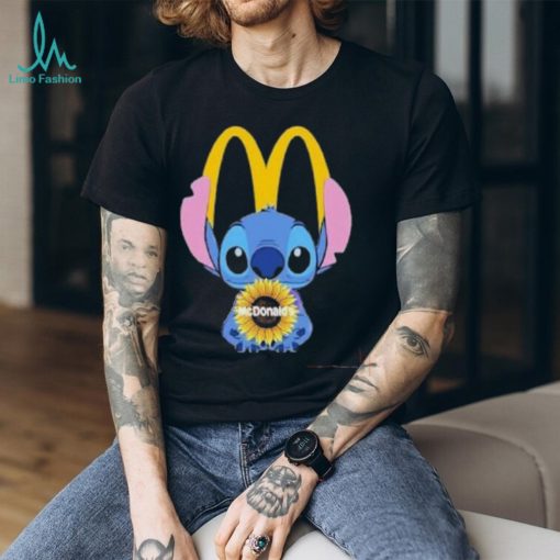 Baby Stitch Hug Sunflower Mcdonald’s Logo T Shirt