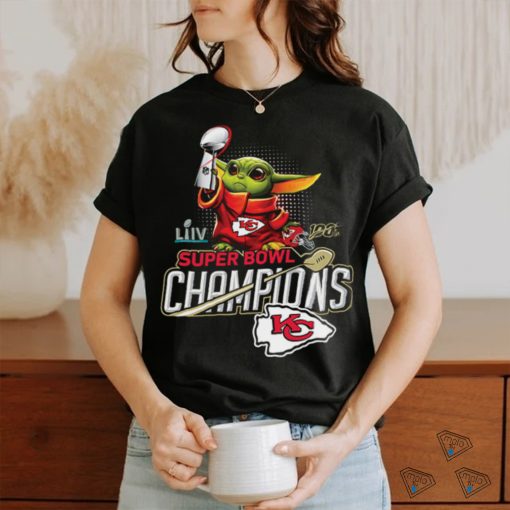 Baby Yoda Holding Super Bowl Cup Kansas City Chiefs T Shirt