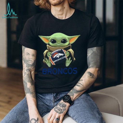 Baby Yoda Hug Denver Broncos T Shirt