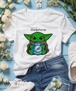 Baby Yoda Hug Miami Dolphins Logo Shirt