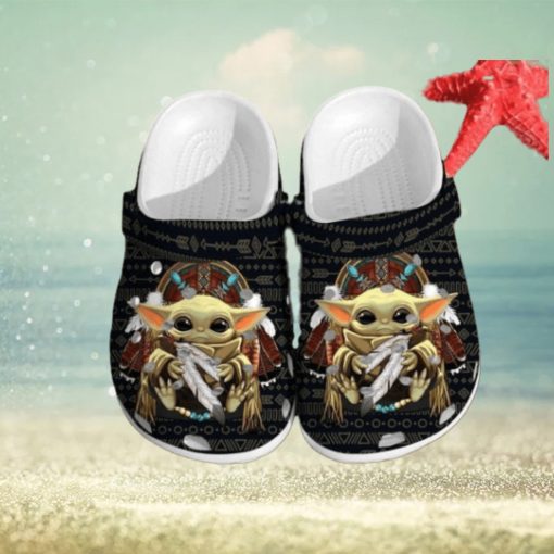 Baby Yoda Native American Unique Gifts For Star Wars Fan Love Independence Us Day Crocs Clog Shoes Star Wars Slippers Adults Classic Movie Gift For Mens Womens Crocs Clogs