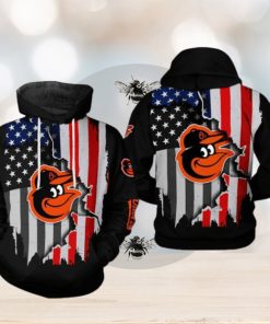 Baltimore Orioles MLB US Flag 3D Printed Hoodie