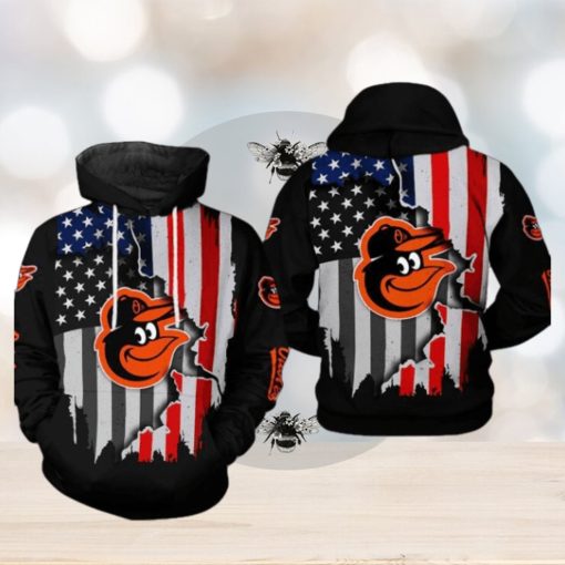 Baltimore Orioles MLB US Flag 3D Printed Hoodie