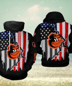 Baltimore Orioles MLB US Flag 3D Printed Hoodie