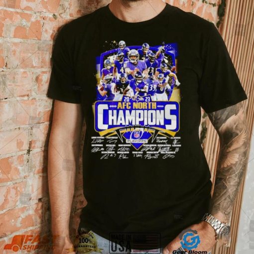 Baltimore Ravens 2023 AFC North Champions signatures shirt