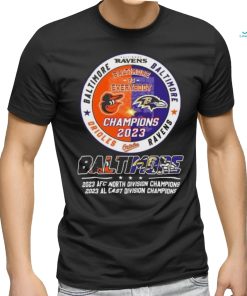 Baltimore Ravens 2023 AFC North Division And Baltimore Orioles AL East Division Champions Shirt